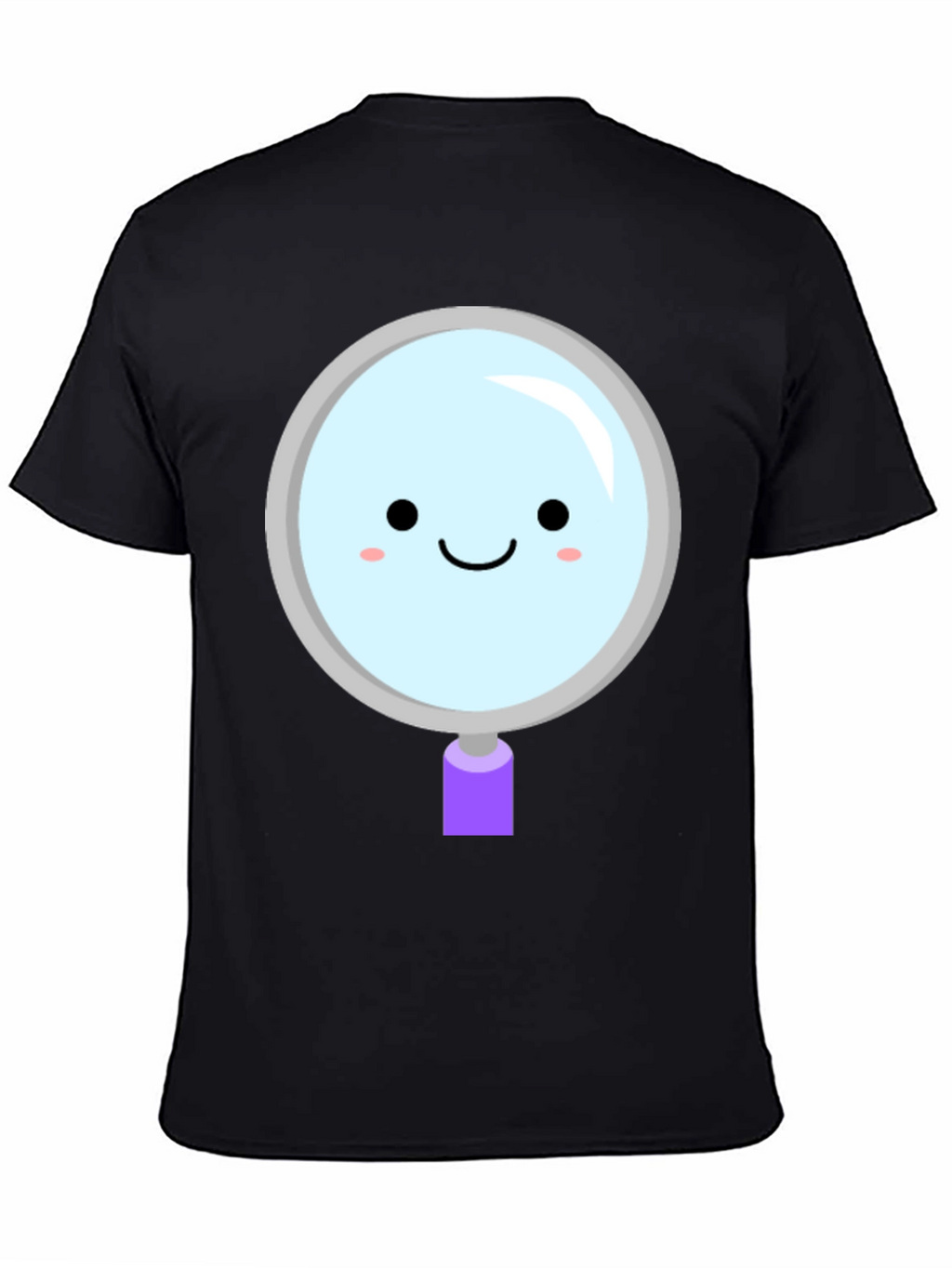 Cute Magnifying Glass Graphic Tee - Unisex Black T-Shirt