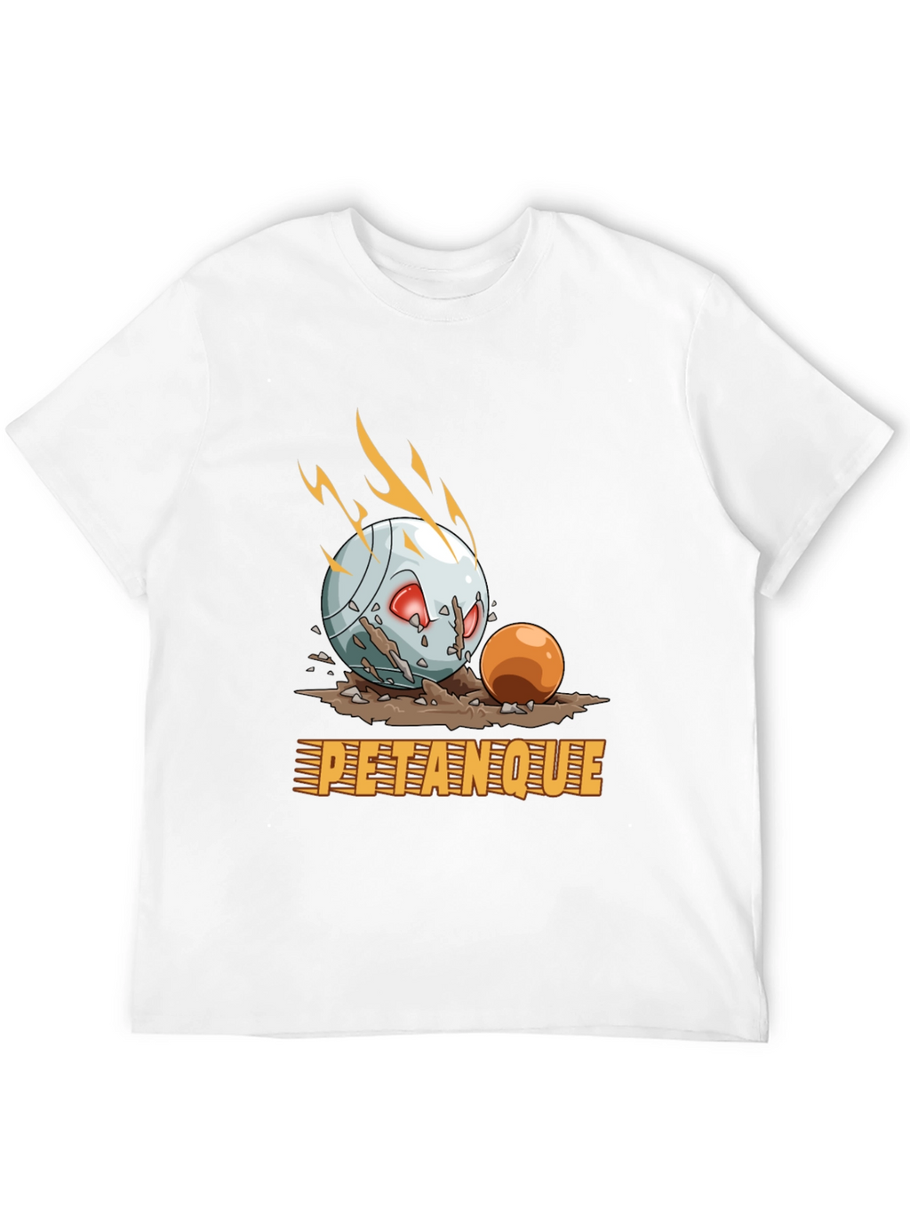 Petanque Cartoon Graphic Tee - Black Cotton T-Shirt