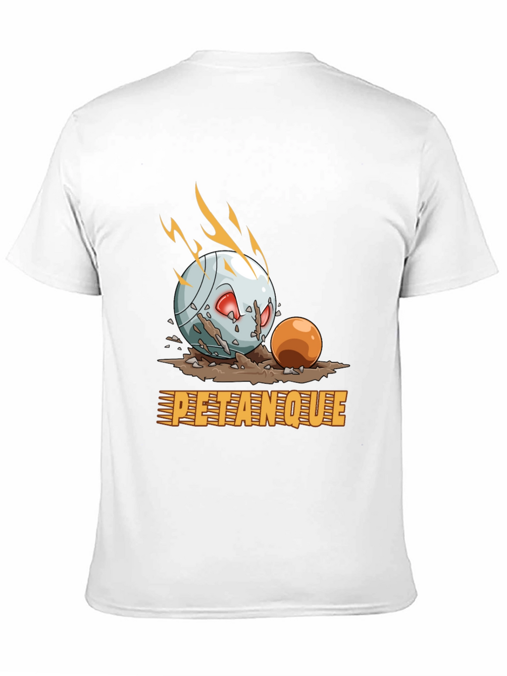 Petanque Cartoon Graphic Tee - Black Cotton T-Shirt