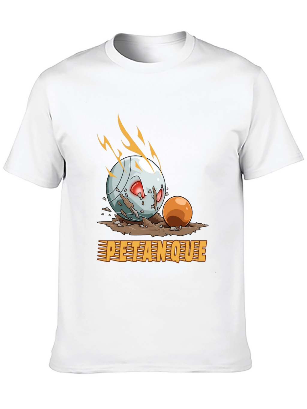 Petanque Cartoon Graphic Tee - Black Cotton T-Shirt
