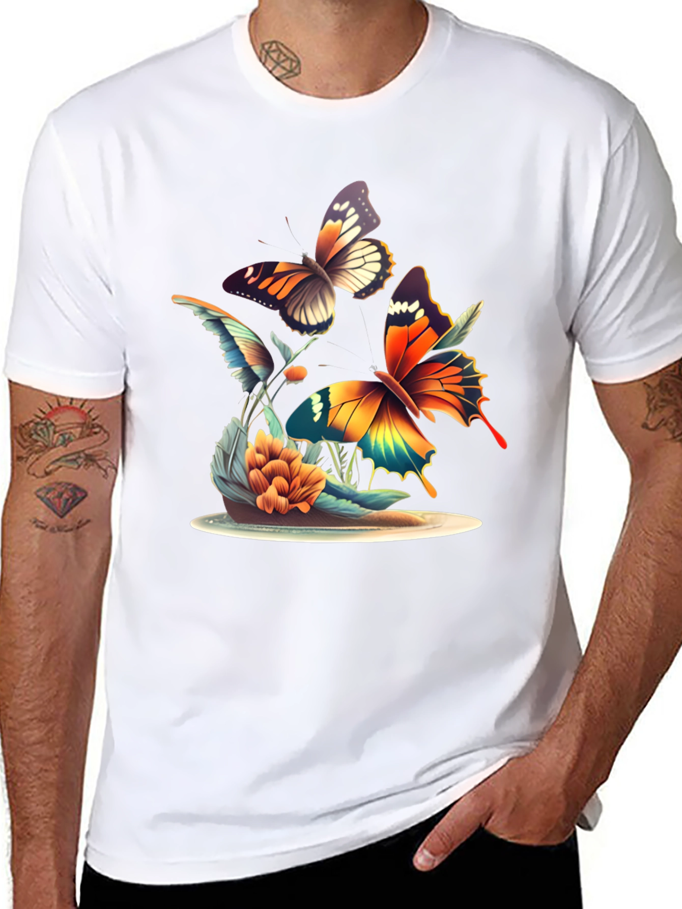Butterfly Graphic Tee - Black Unisex T-Shirt