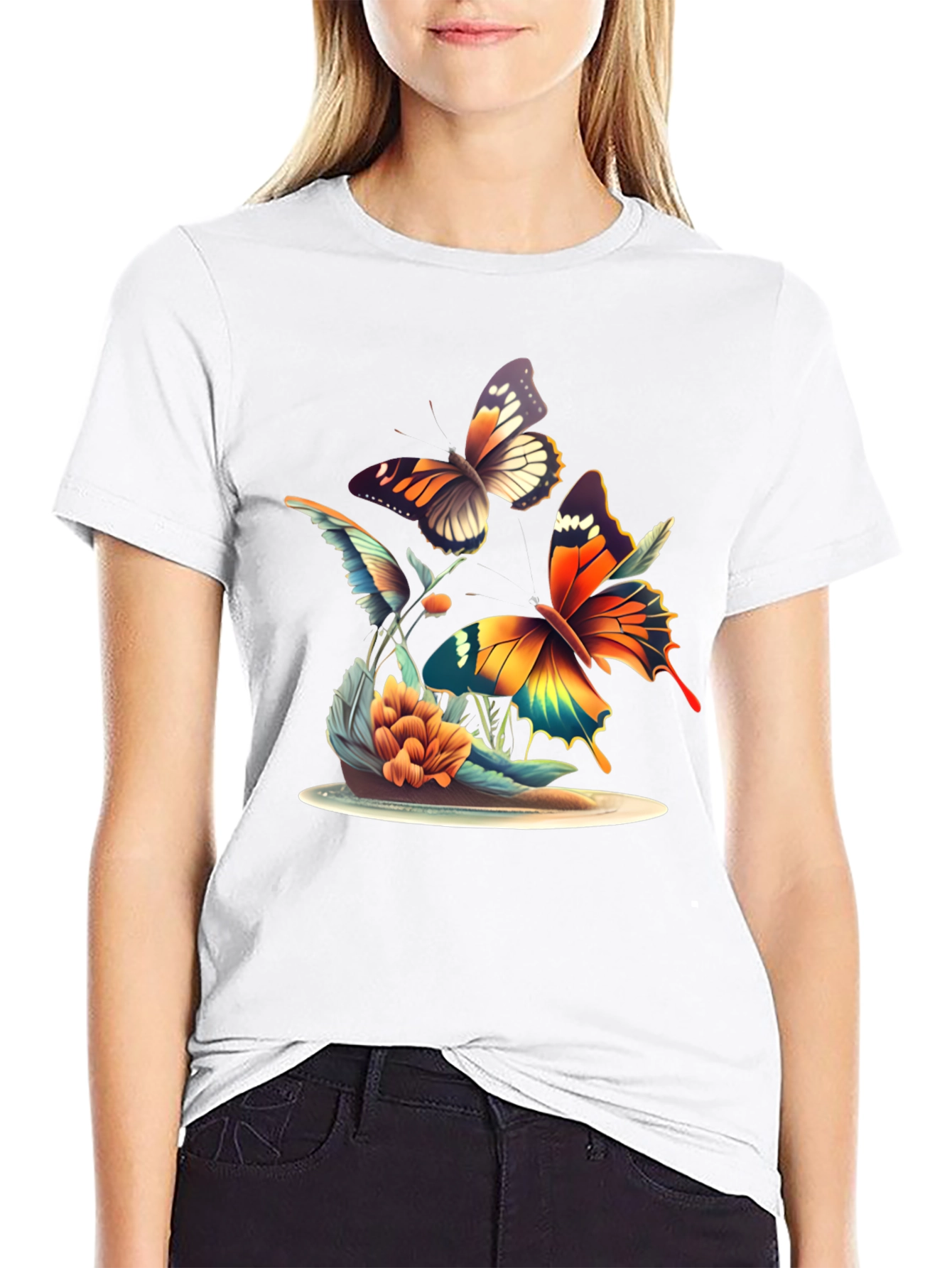 Butterfly Graphic Tee - Black Unisex T-Shirt