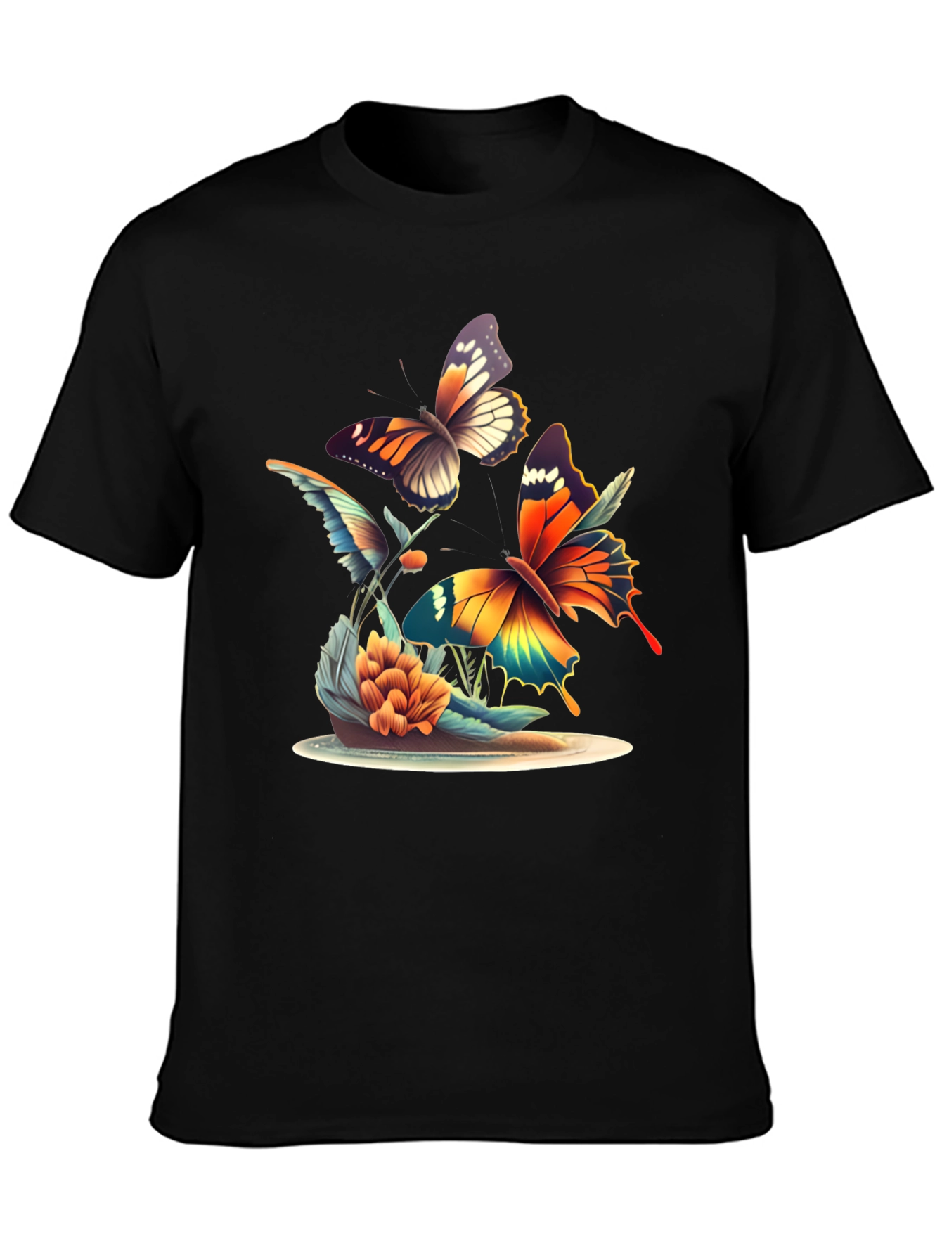 Butterfly Graphic Tee - Black Unisex T-Shirt