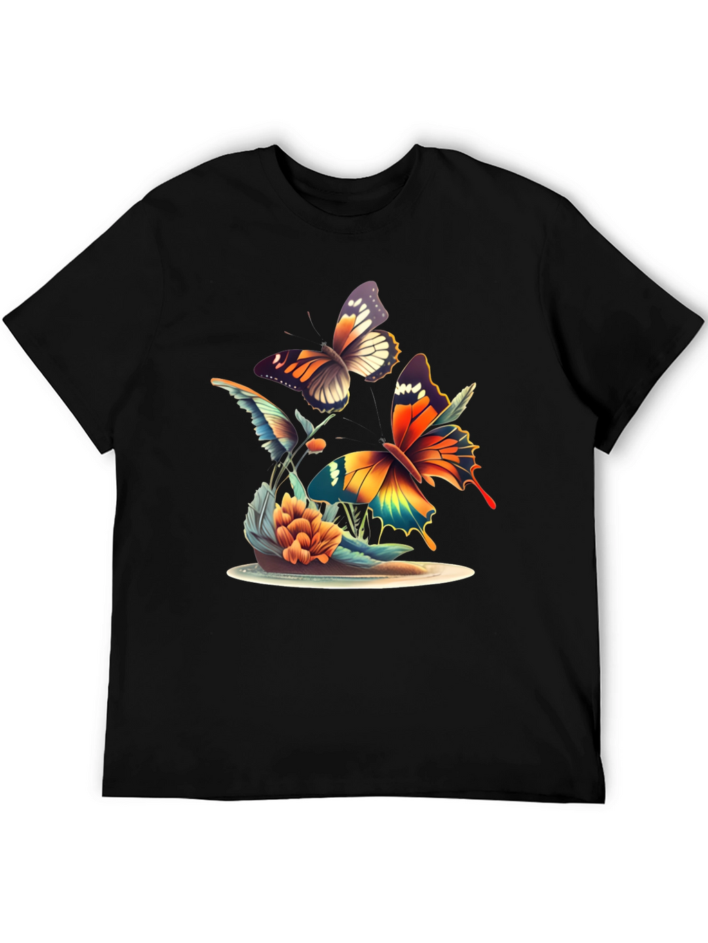 Butterfly Graphic Tee - Black Unisex T-Shirt