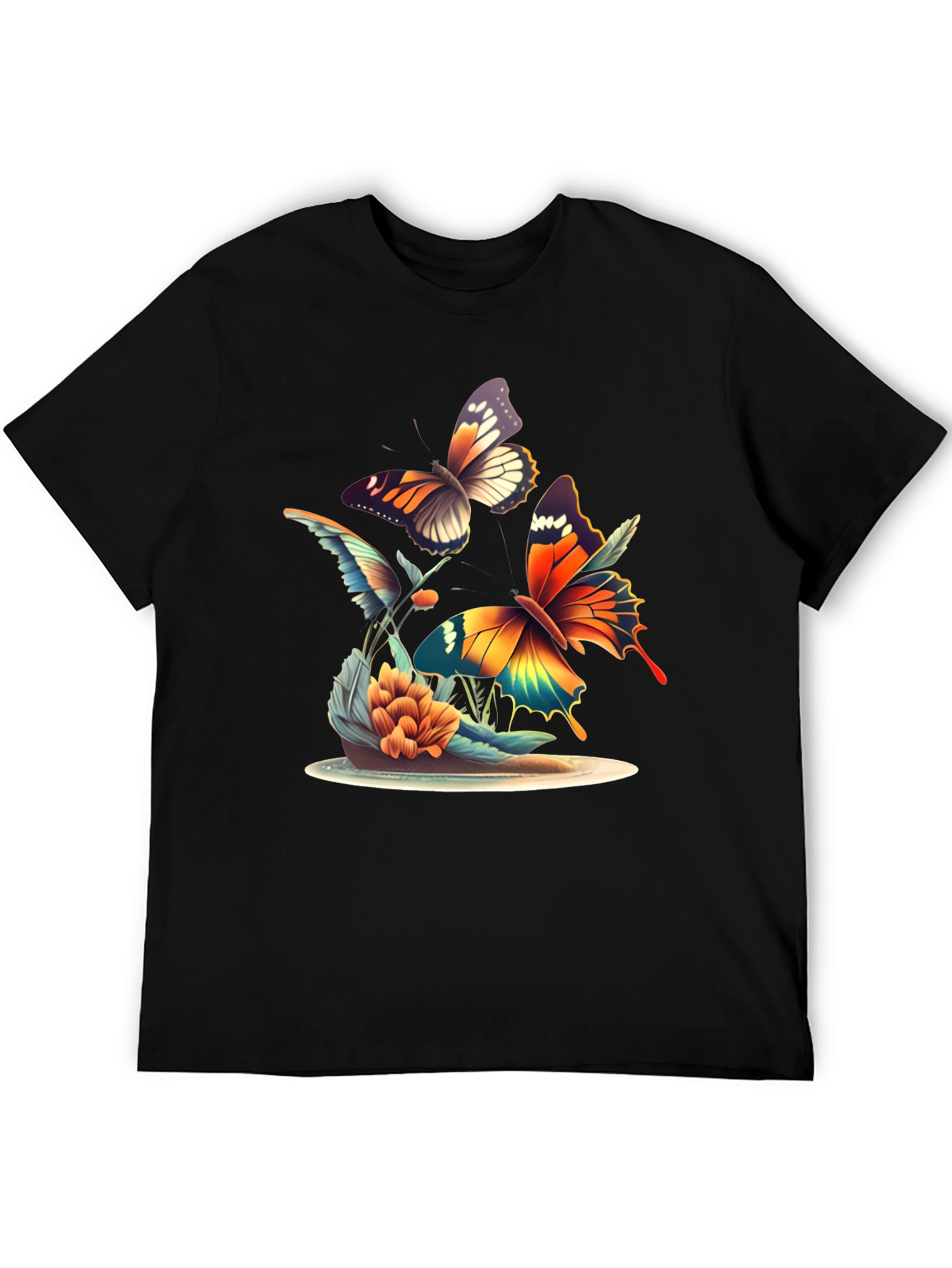 Butterfly Graphic Tee - Black Unisex T-Shirt