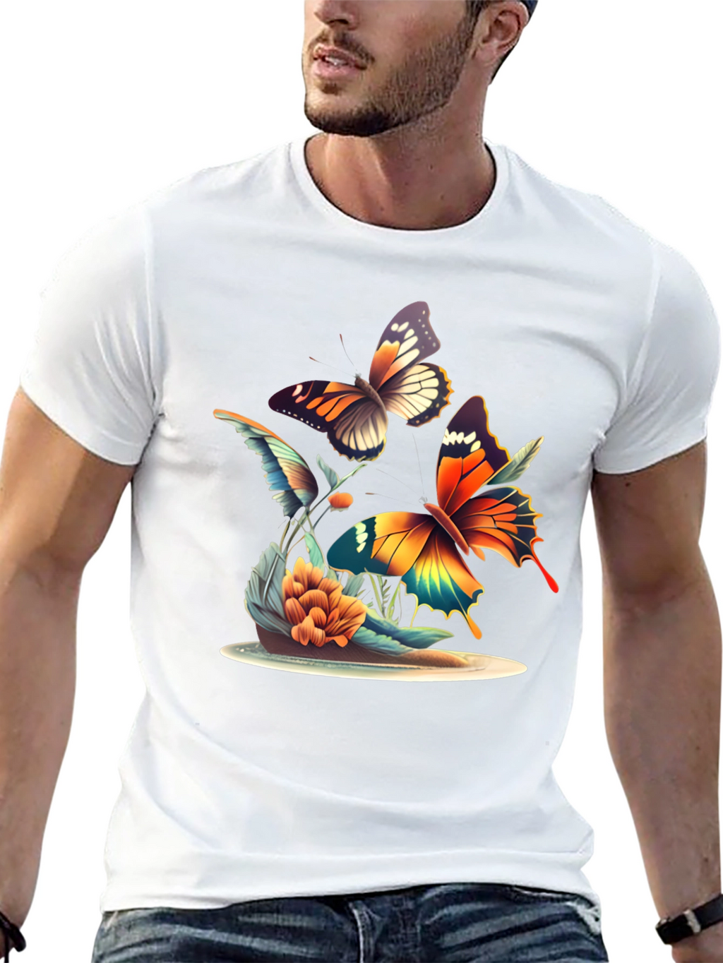 Butterfly Graphic Tee - Black Unisex T-Shirt