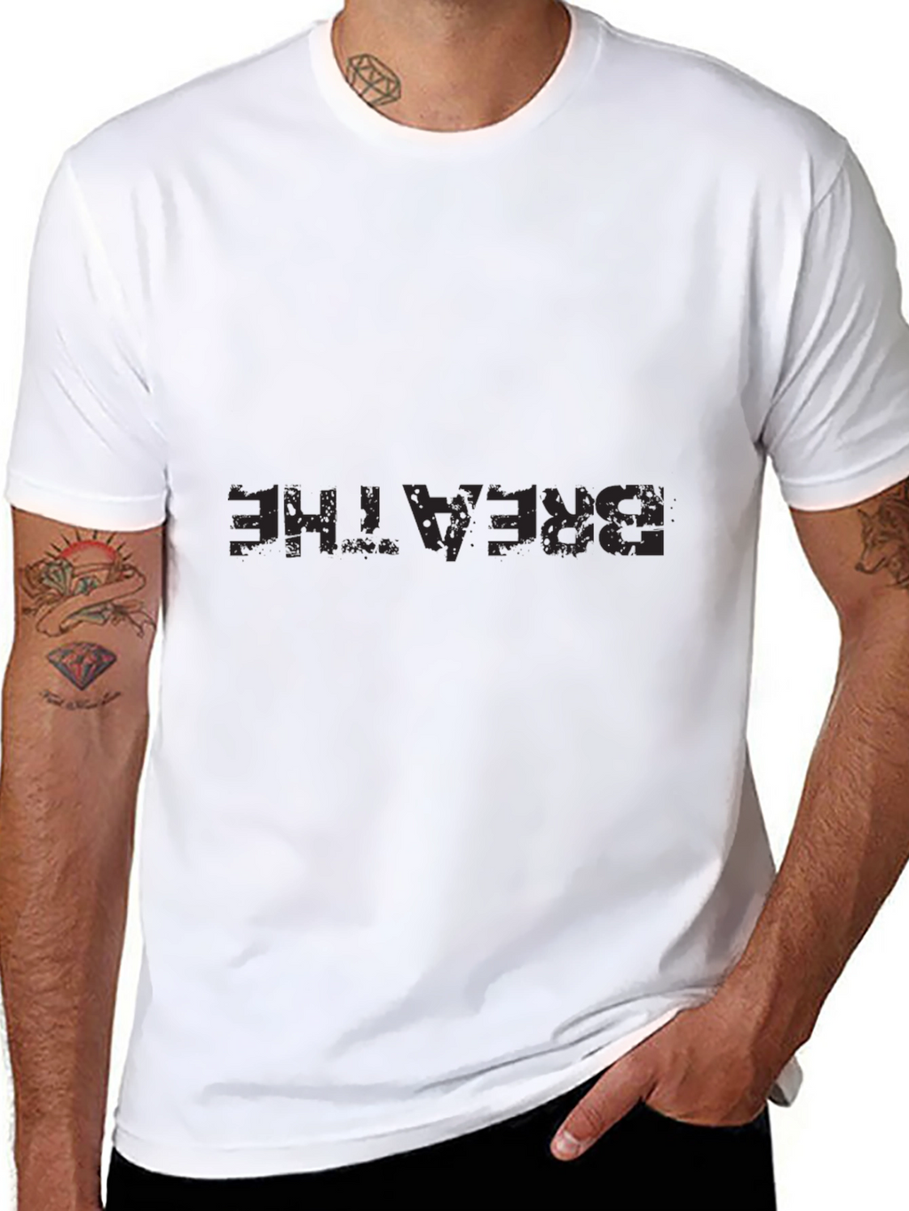 Mens Breathe Graphic Tee - Black Comfort Fit