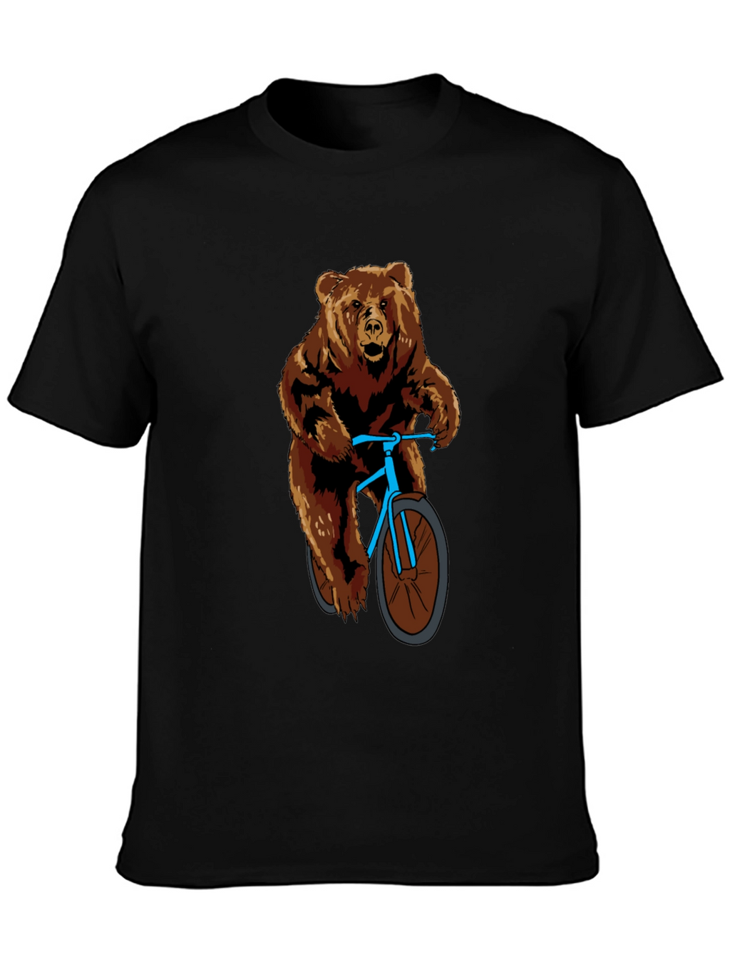 Bear on Bike Graphic T-Shirt - Cool Animal Tee