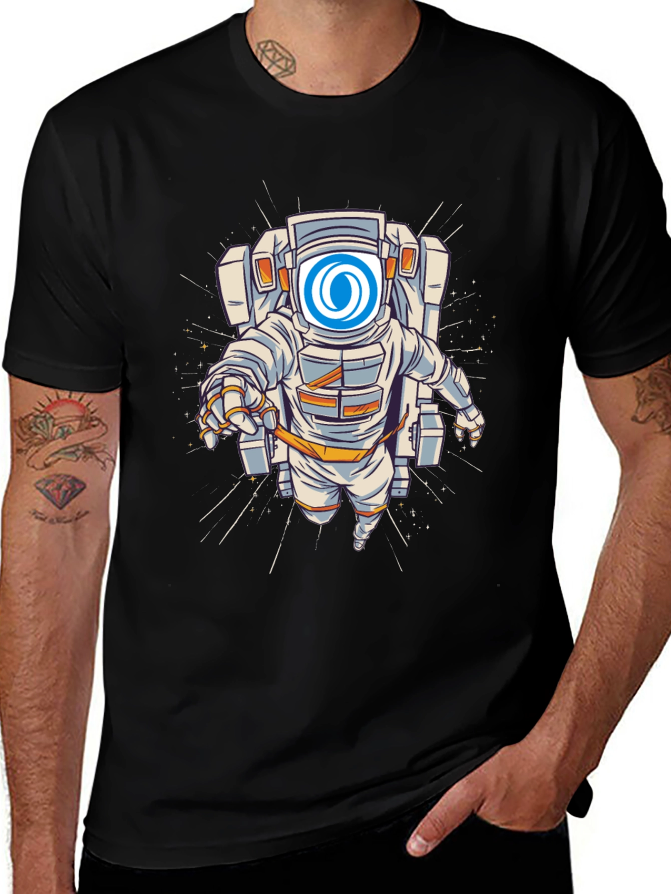 Astronaut Graphic T-Shirt - Outer Space Design