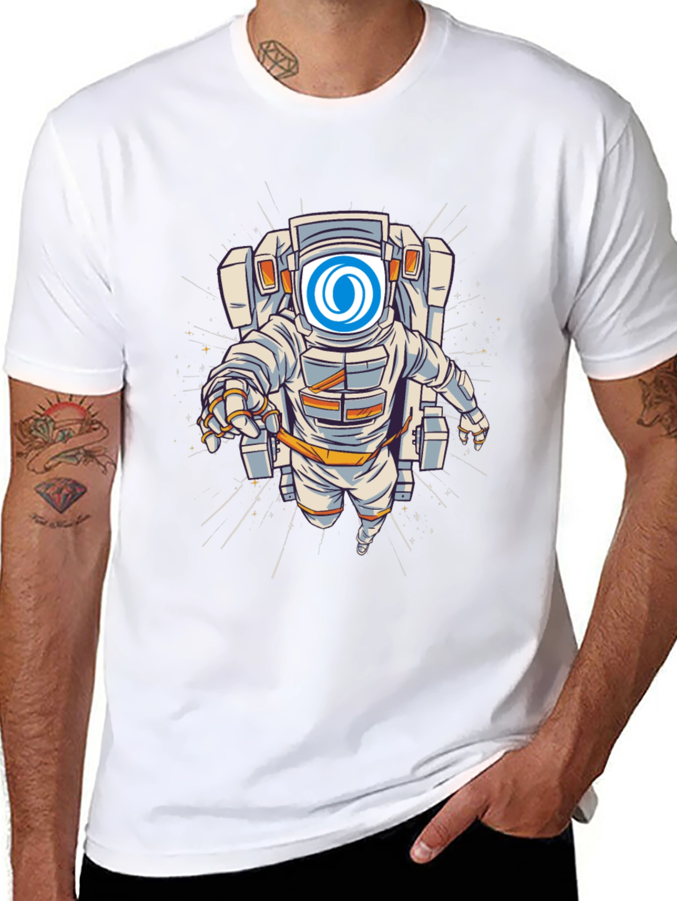 Astronaut Graphic T-Shirt - Outer Space Design