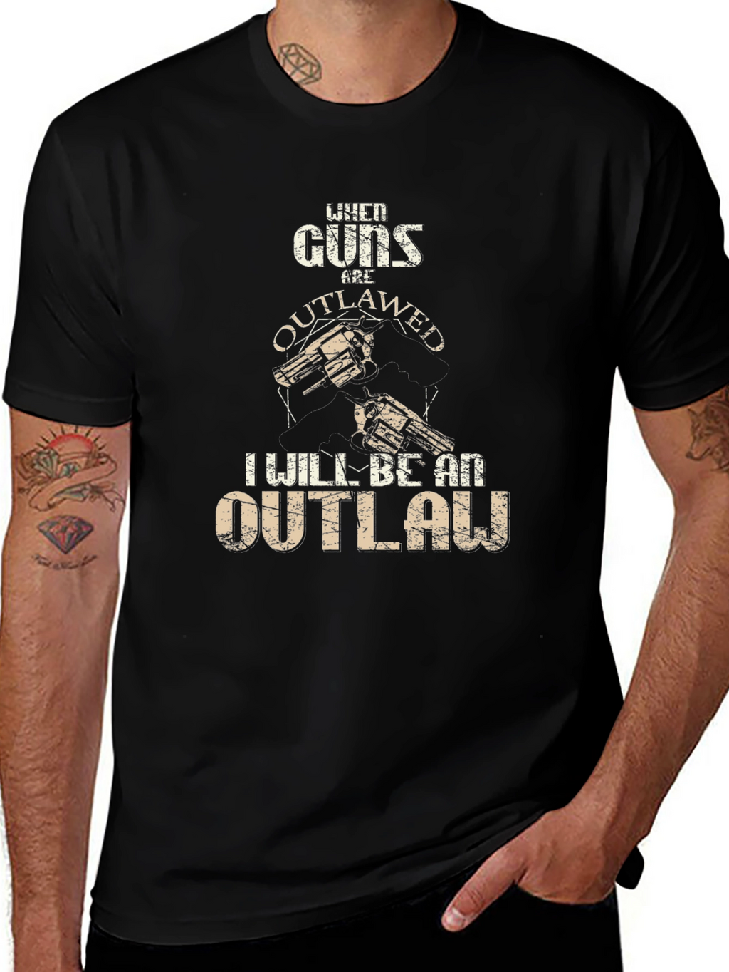 Guns Outlawed Graphic Tee - Western Style