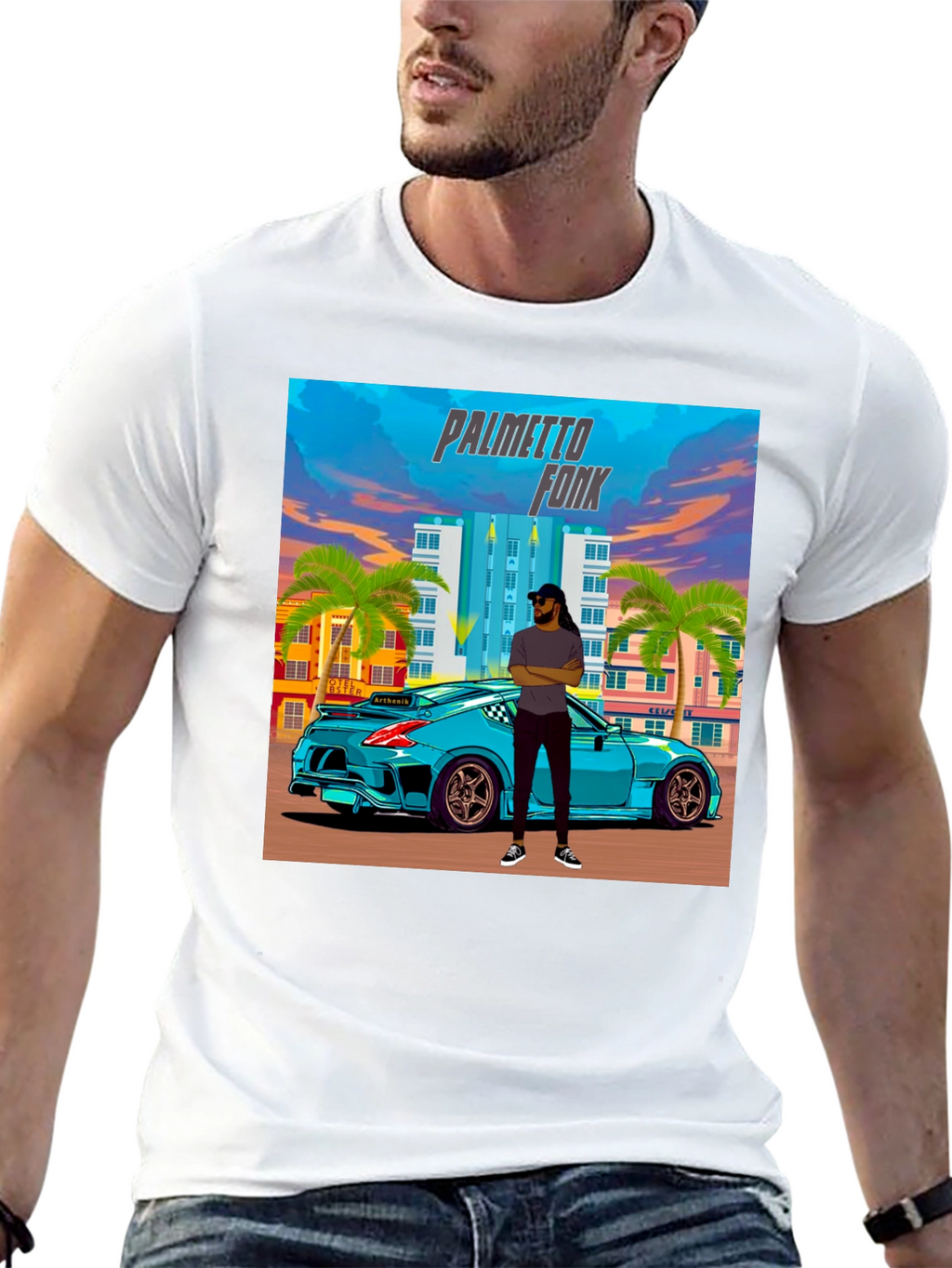 Palmetto Fonk Tee - Cool Car Graphic T-Shirt