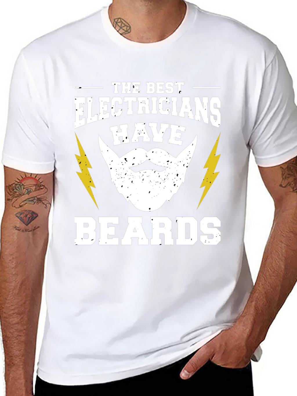 Electrician Beard T-Shirt - Funny Job Gift