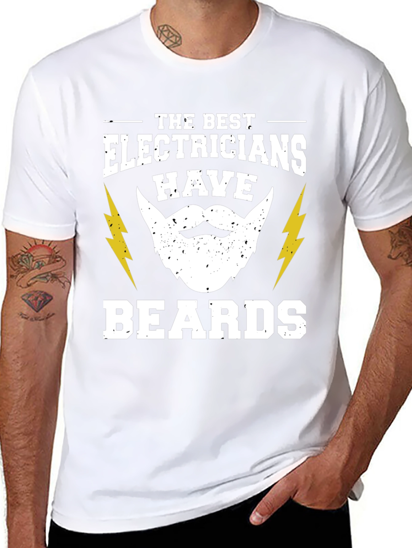 Electrician Beard T-Shirt - Funny Job Gift