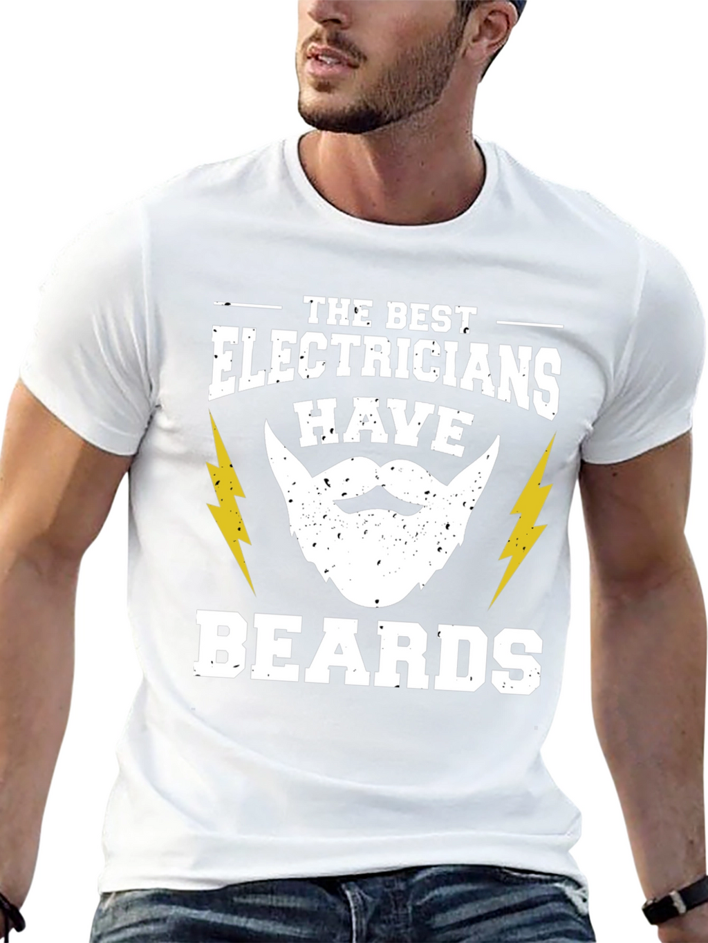Electrician Beard T-Shirt - Funny Job Gift