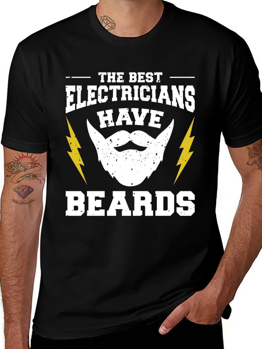 Electrician Beard T-Shirt - Funny Job Gift