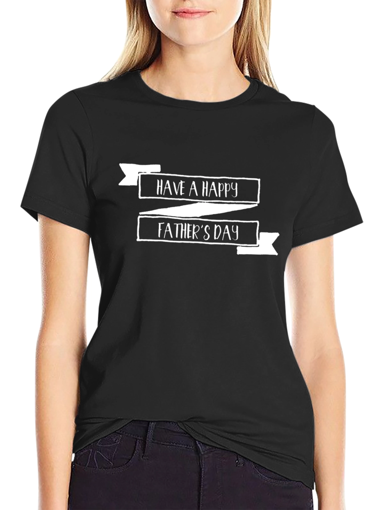 Happy Fathers Day Black Graphic Tee