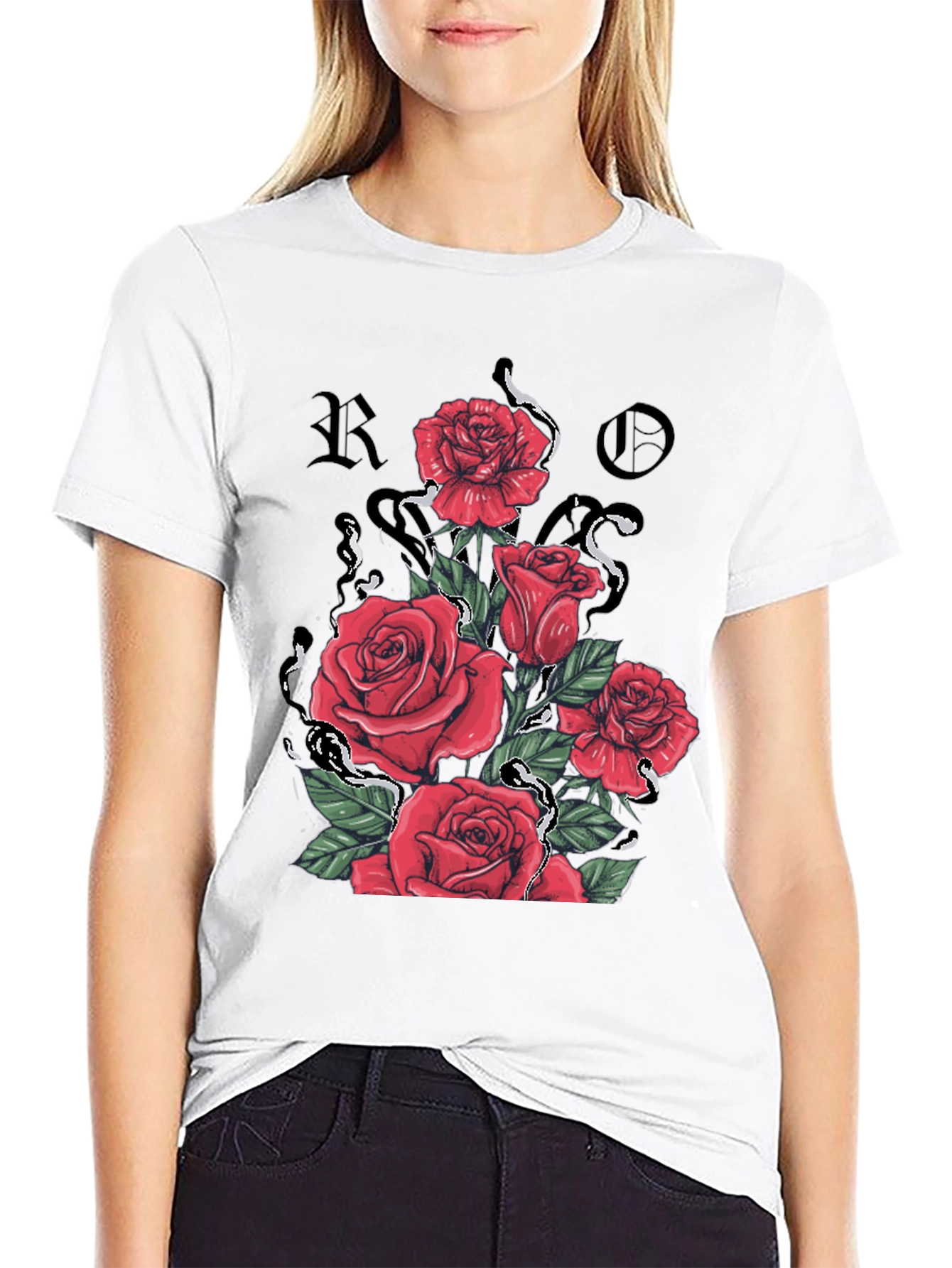 Gothic Roses Graphic Tee
