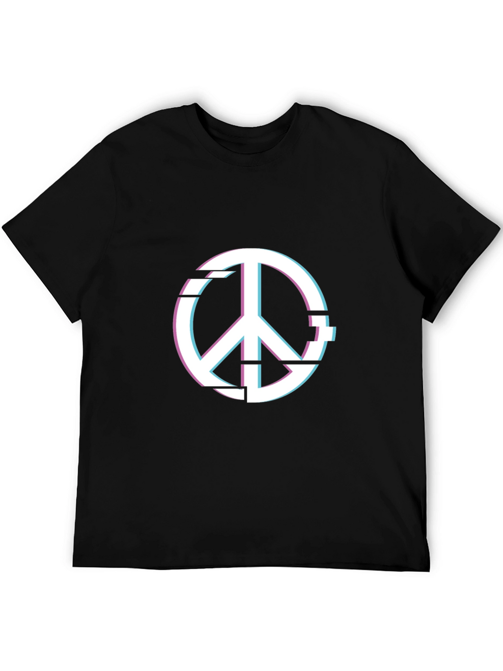 Peace Glitch Graphic Tee - Trendy Streetwear