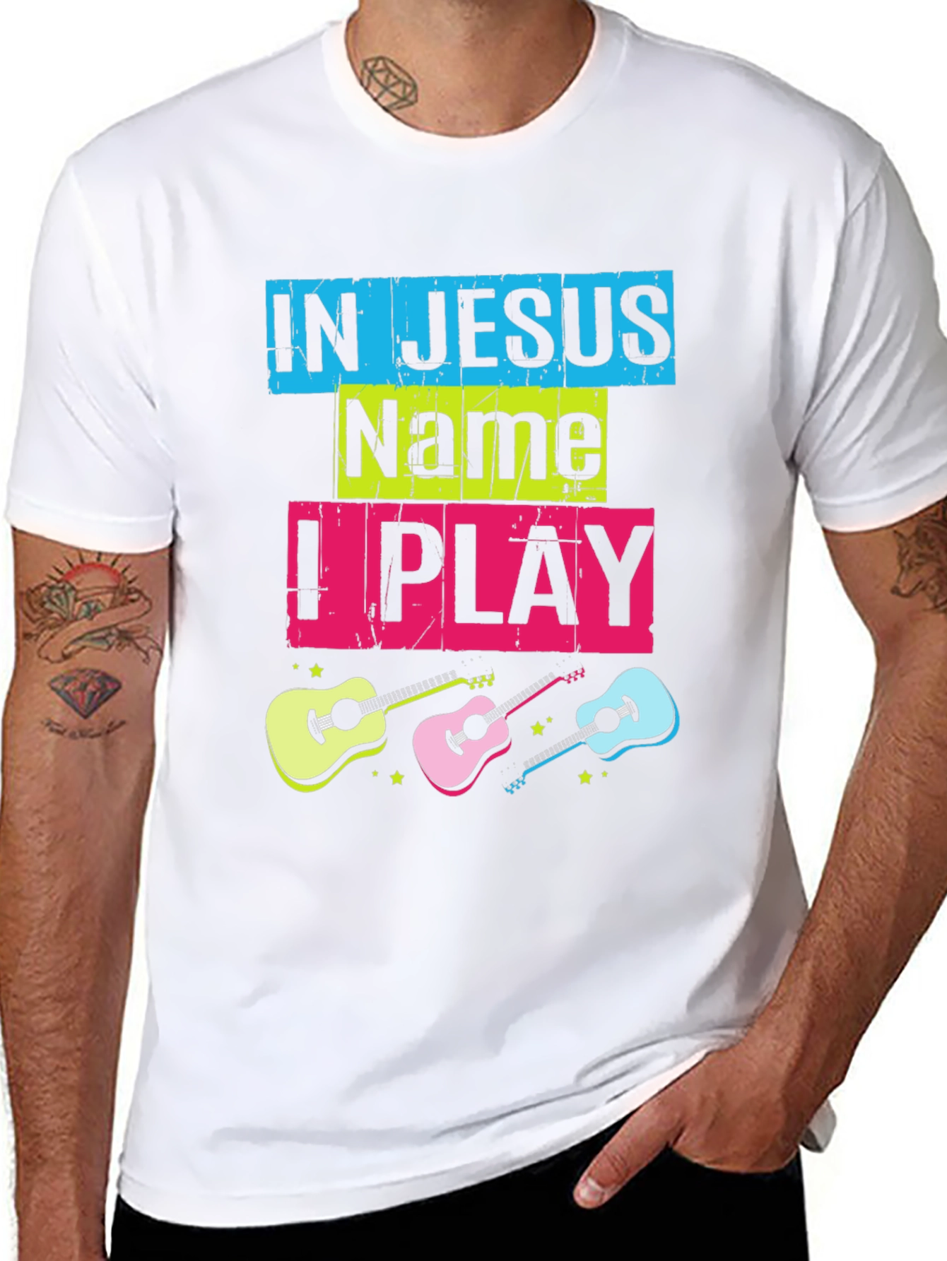 In Jesus Name I Play Guitar T-Shirt