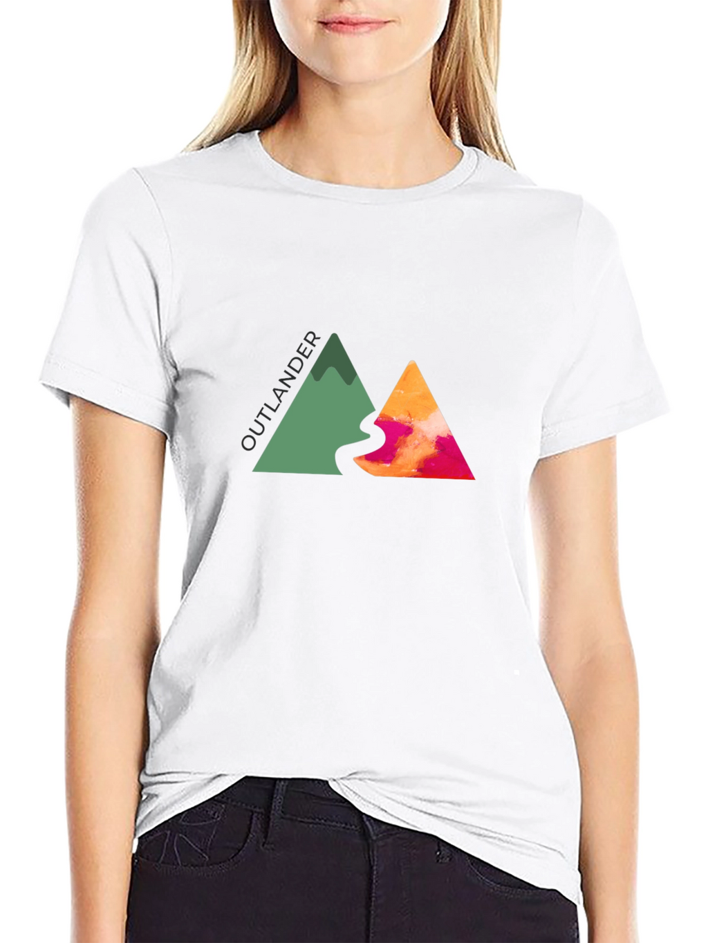 Outlander Mountain Graphic Tee - Black Cotton Blend