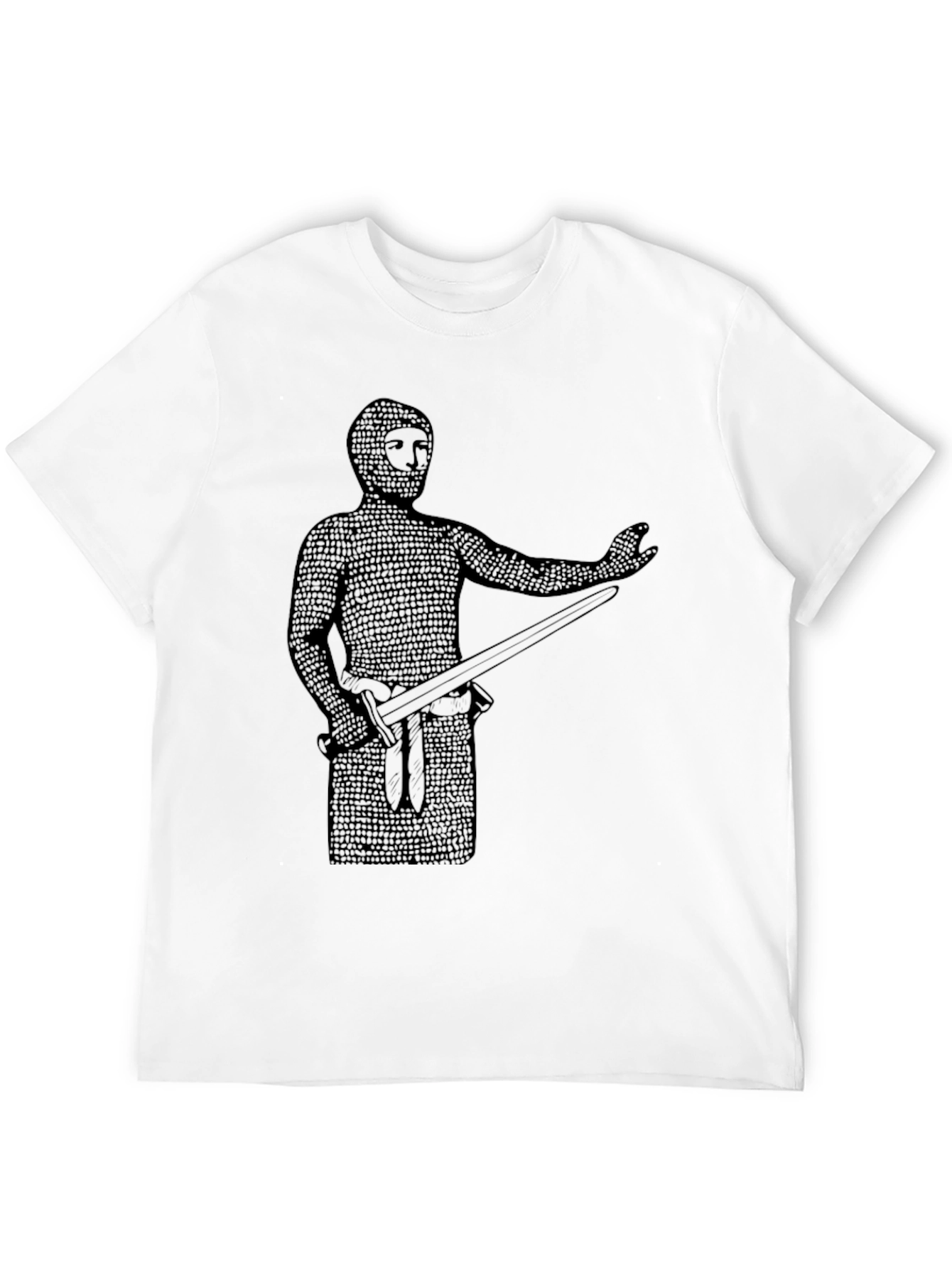 Medieval Knight Graphic T-Shirt - Chainmail Warrior Tee