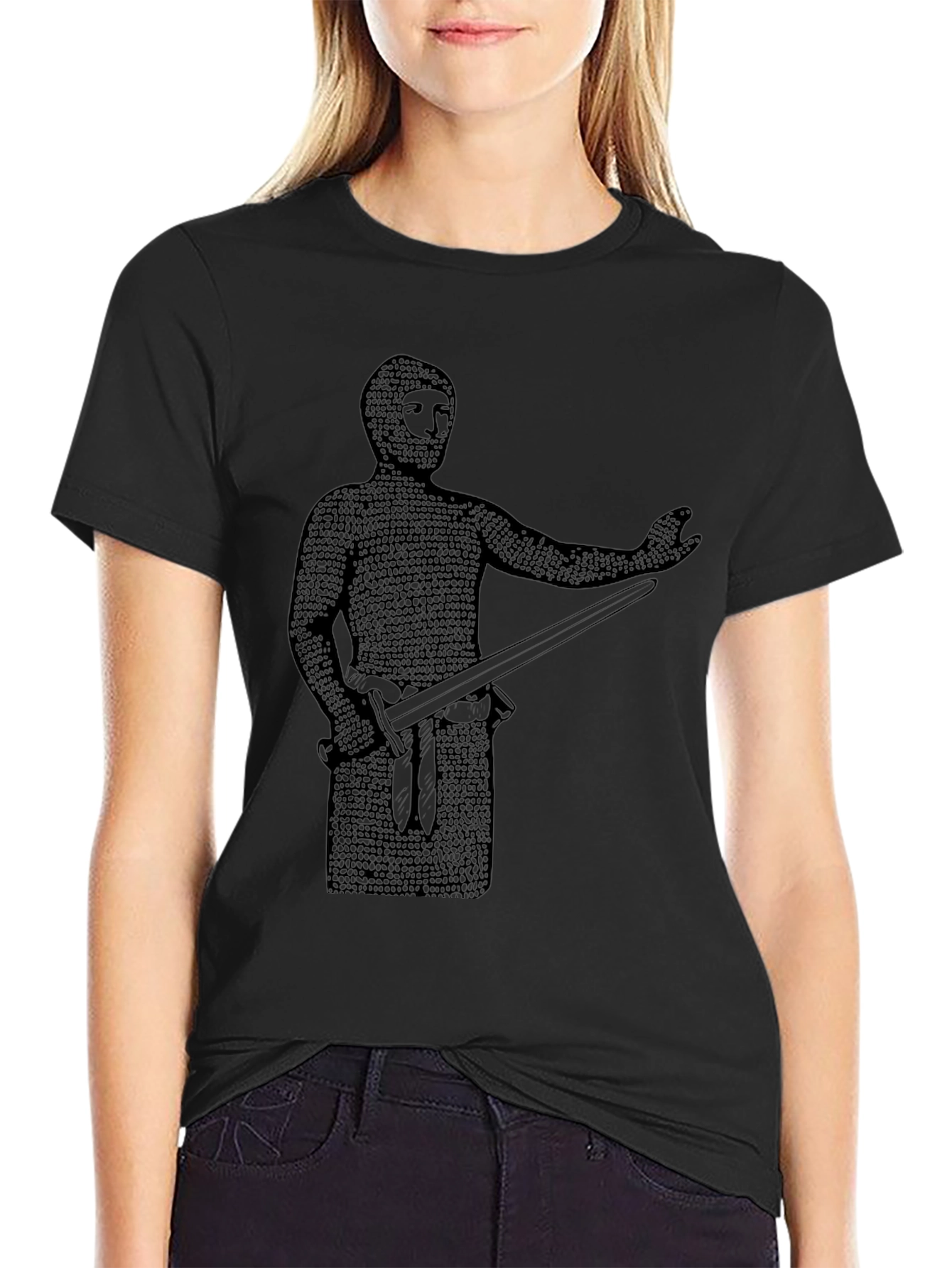 Medieval Knight Graphic T-Shirt - Chainmail Warrior Tee