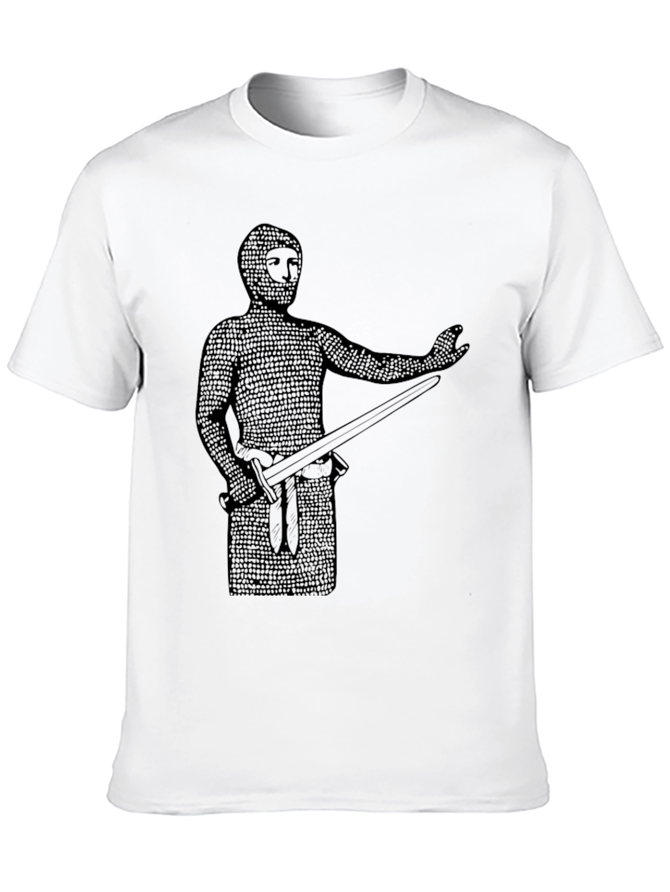 Medieval Knight Graphic T-Shirt - Chainmail Warrior Tee