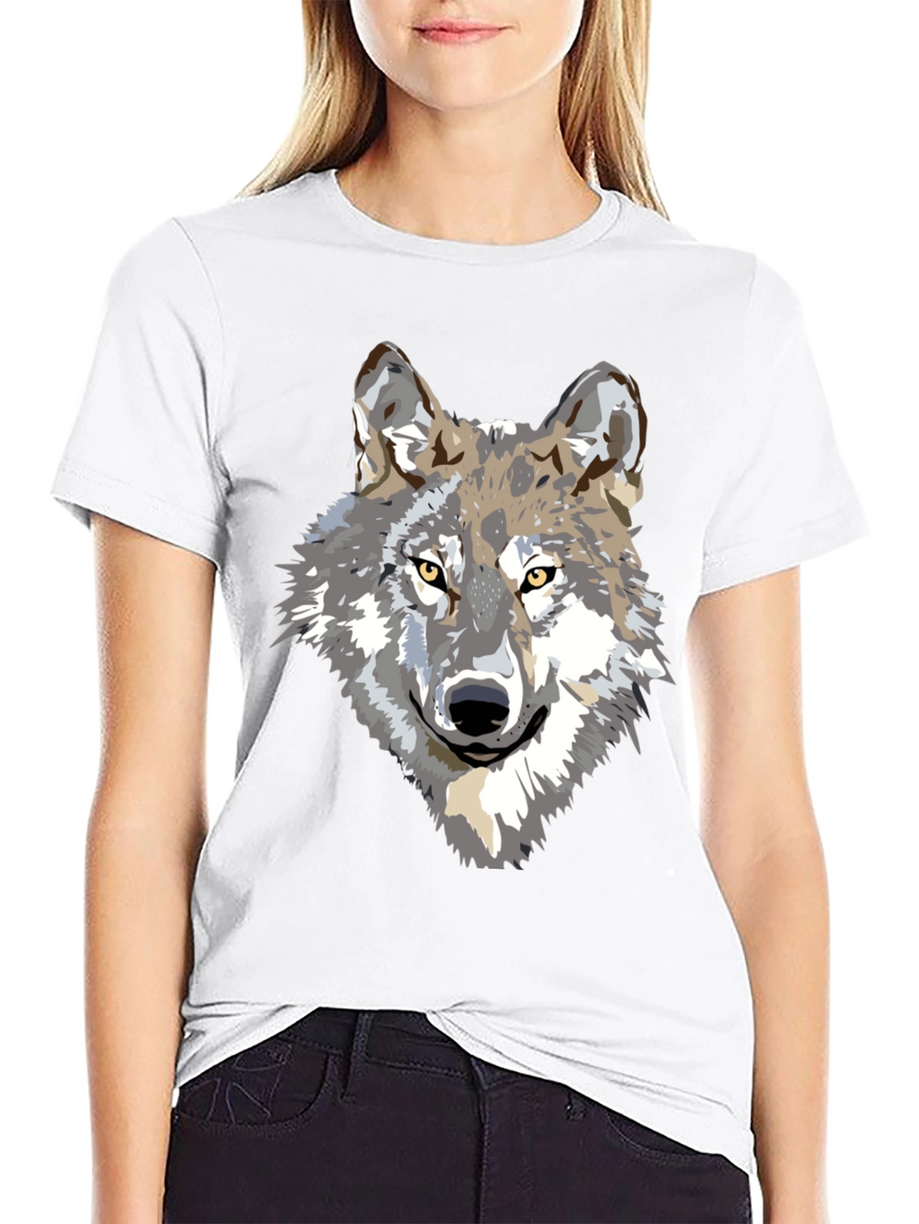 Cool Wolf Graphic Print Mens Black T-Shirt