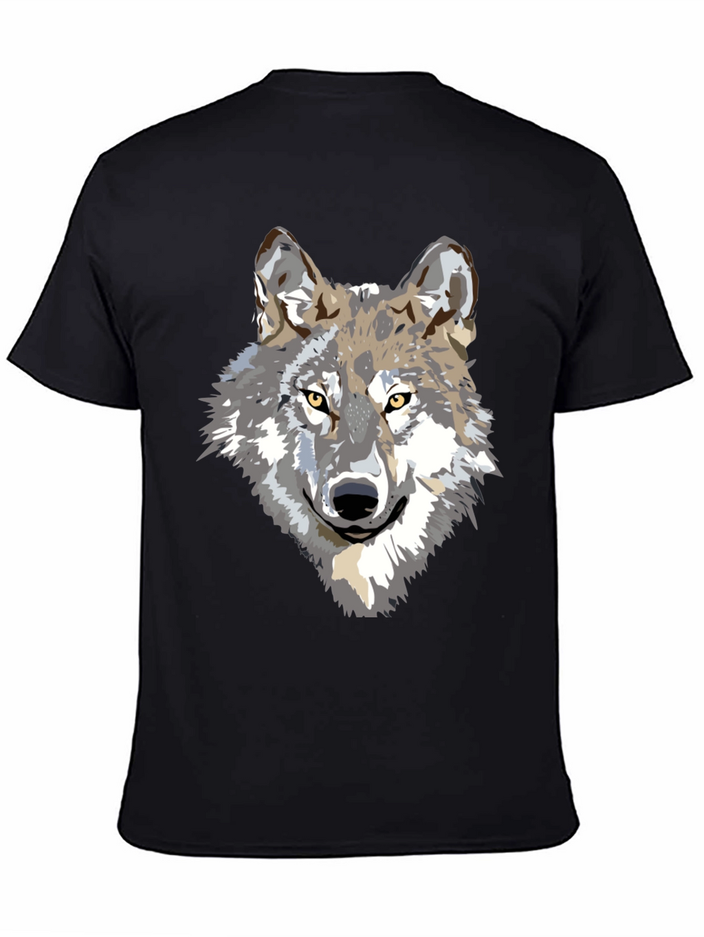 Cool Wolf Graphic Print Mens Black T-Shirt