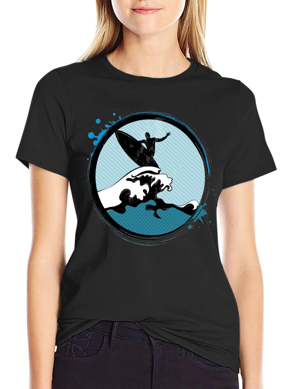 Surfer Graphic Black T-Shirt