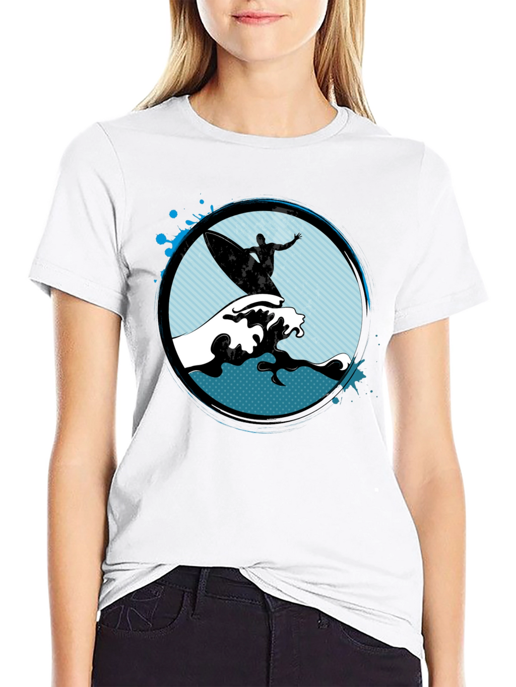 Surfer Graphic Black T-Shirt