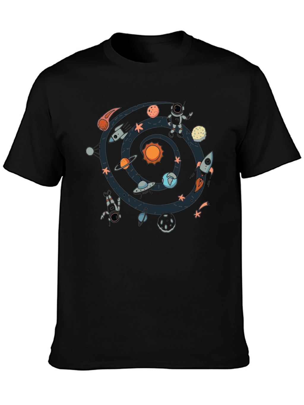 Space Galaxy T-Shirt - Celestial Design Black Tee