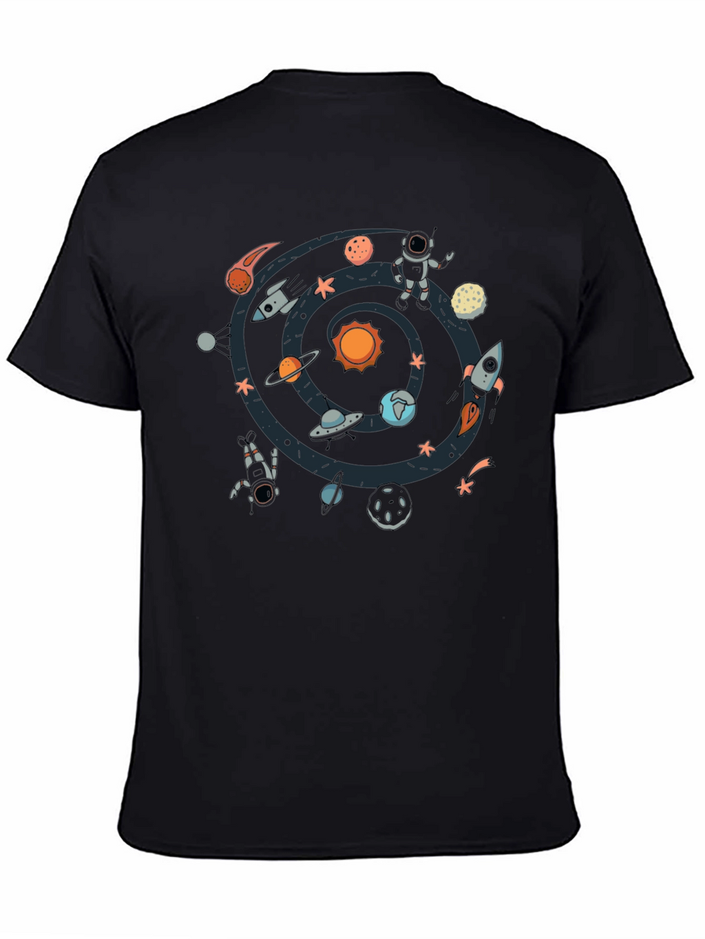 Space Galaxy T-Shirt - Celestial Design Black Tee