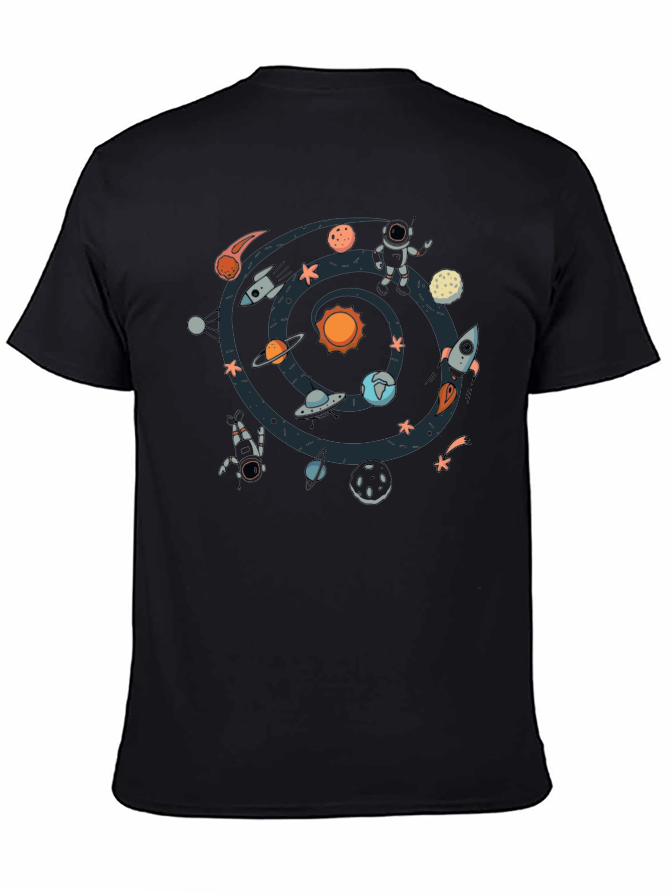 Space Galaxy T-Shirt - Celestial Design Black Tee