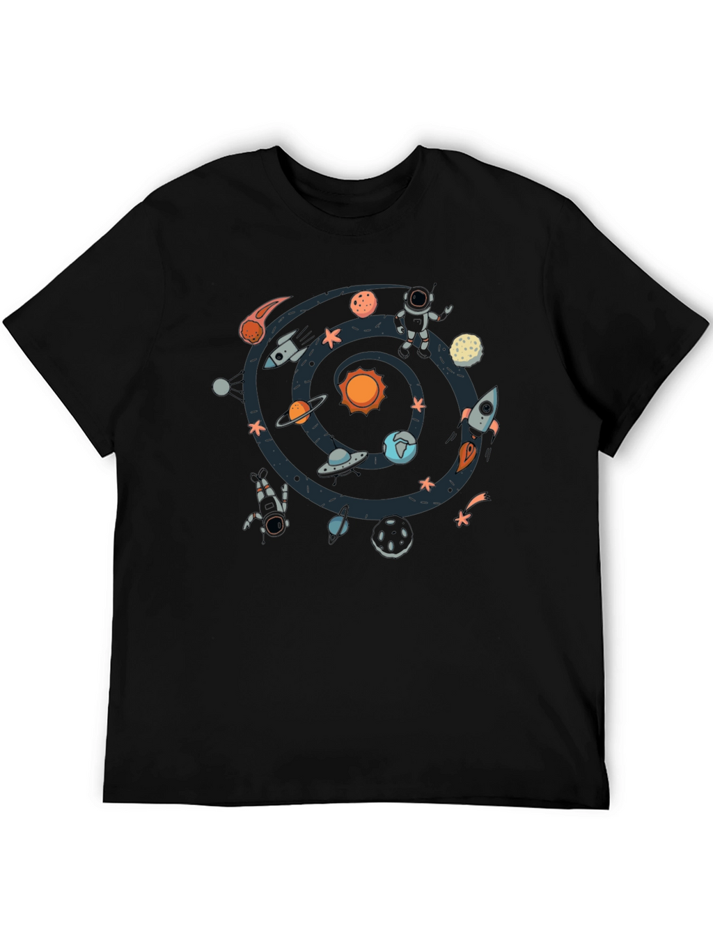 Space Galaxy T-Shirt - Celestial Design Black Tee
