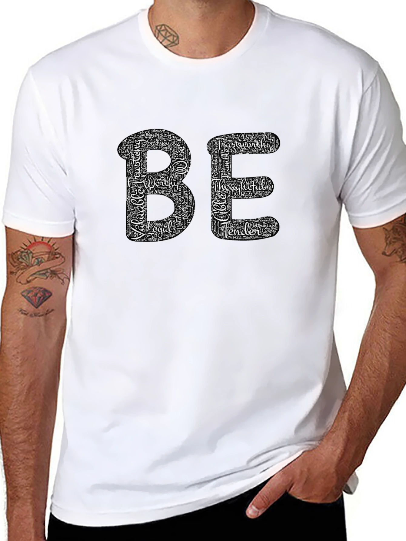 Inspirational BE Word Cloud Graphic T-Shirt