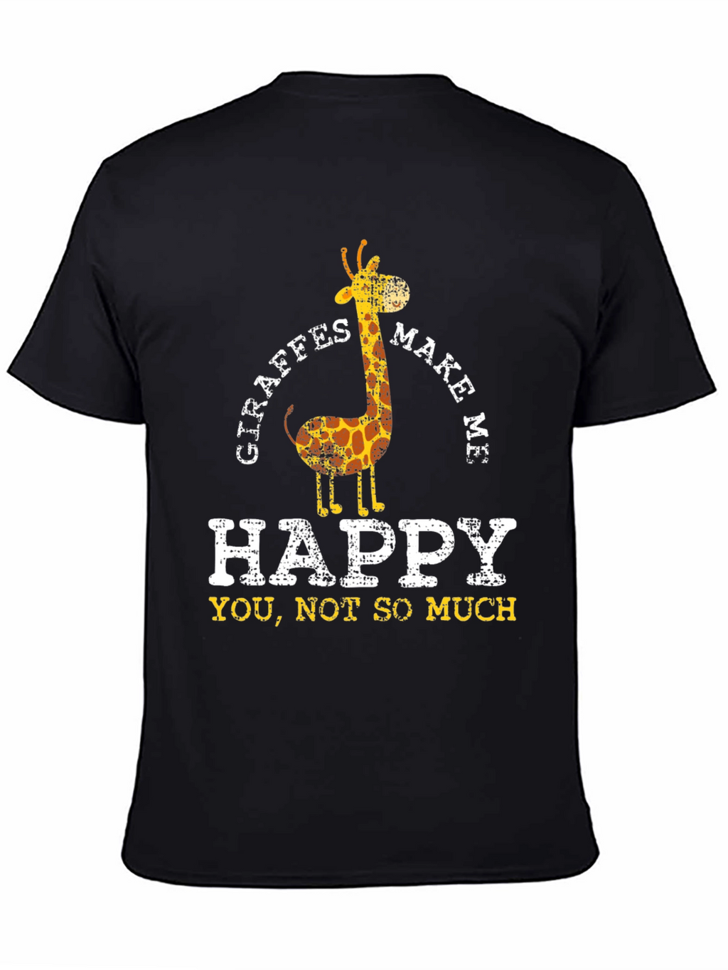 Giraffe Make Me Happy Funny Graphic T-Shirt