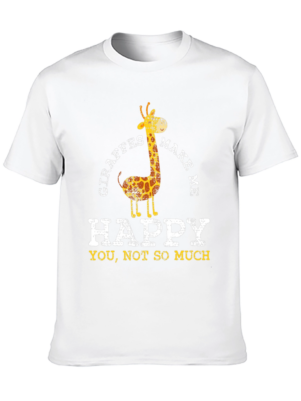 Giraffe Make Me Happy Funny Graphic T-Shirt