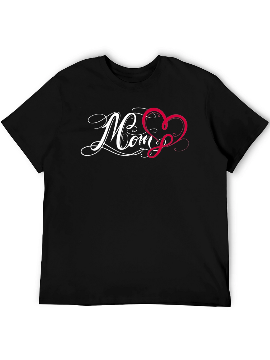 Mom Heart Graphic T-Shirt - Black