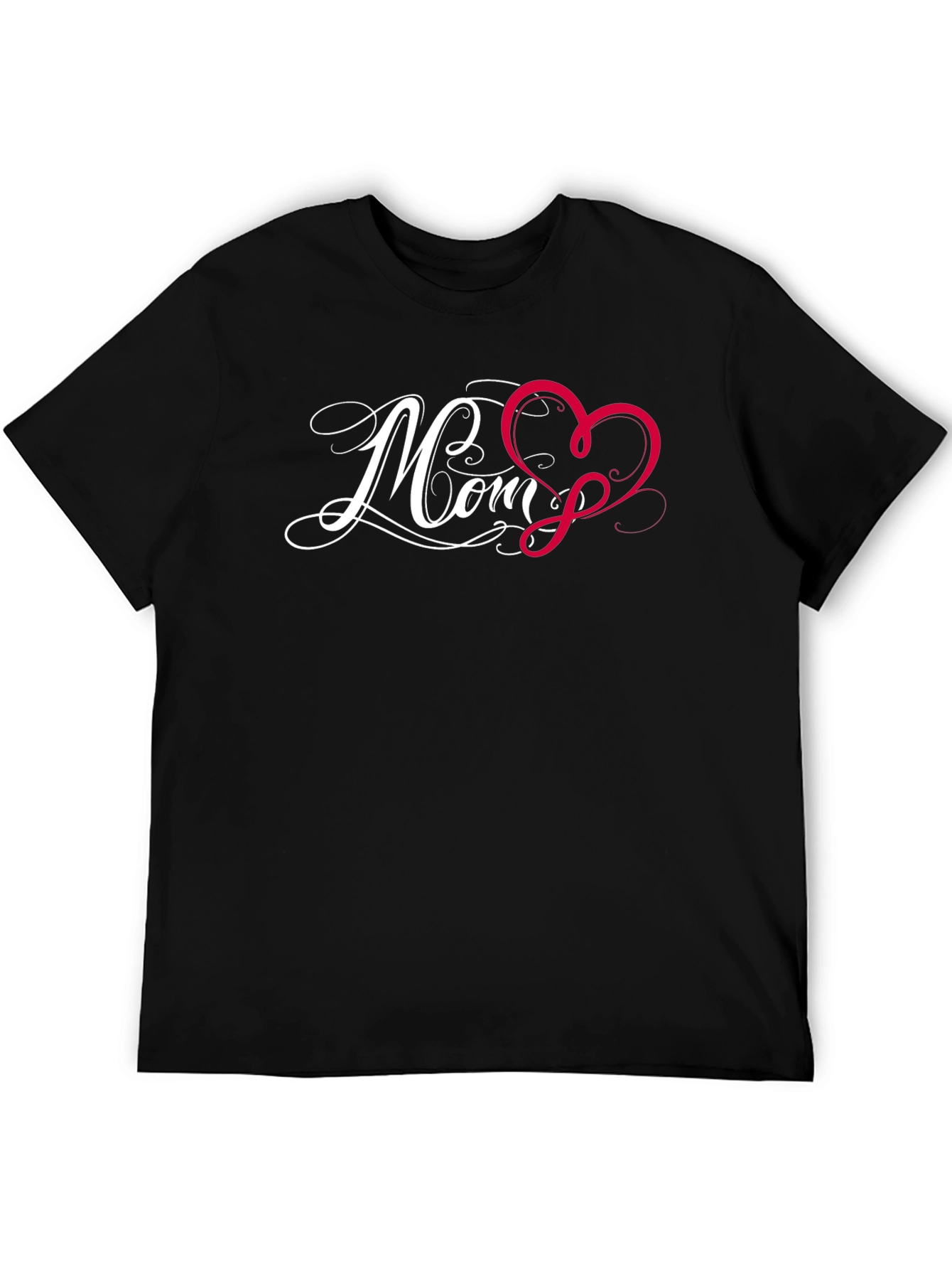 Mom Heart Graphic T-Shirt - Black