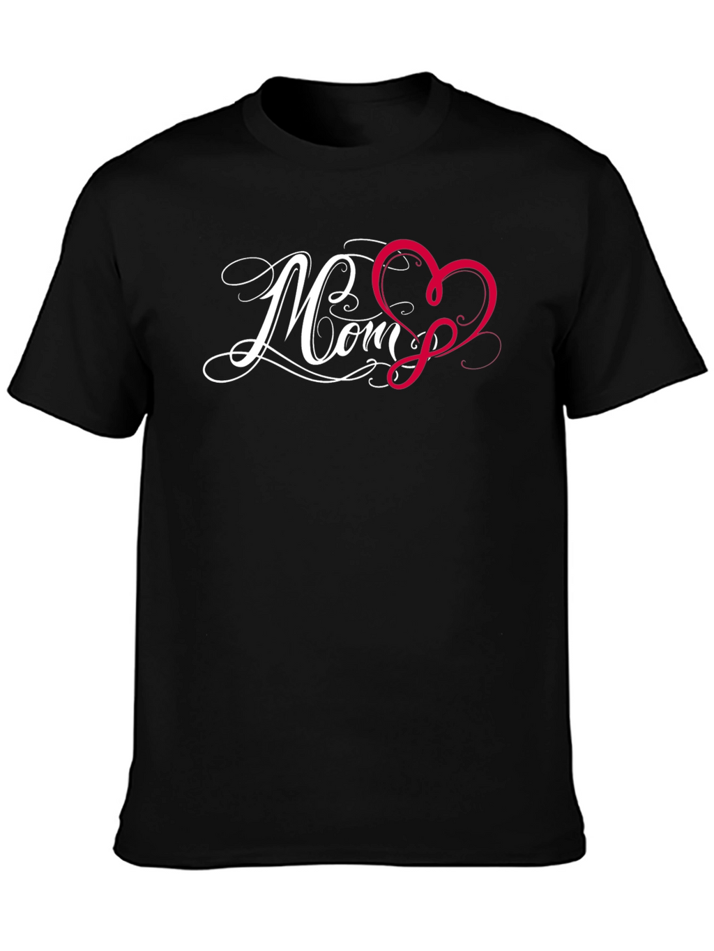 Mom Heart Graphic T-Shirt - Black