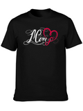 Mom Heart Graphic T-Shirt - Black
