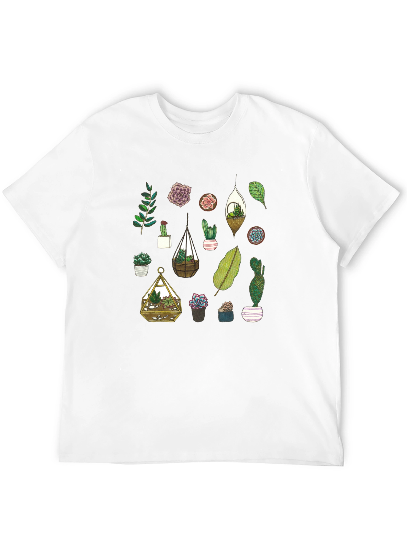 Succulent Plant Lover T-Shirt - Botanical Design