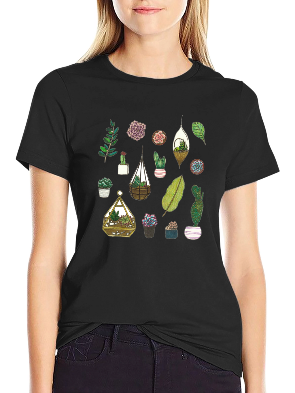 Succulent Plant Lover T-Shirt - Botanical Design
