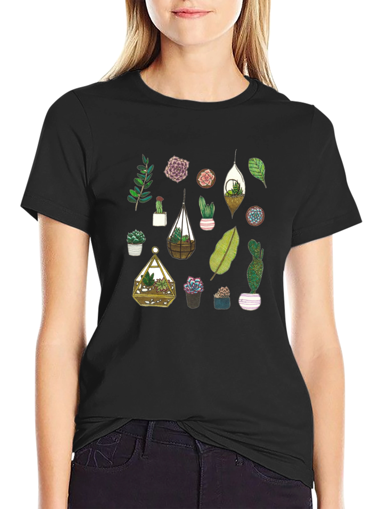 Succulent Plant Lover T-Shirt - Botanical Design