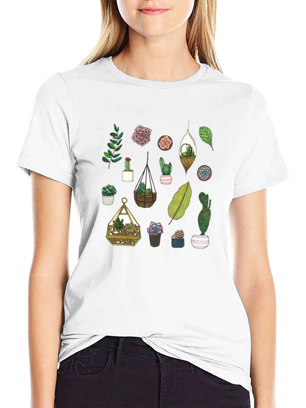 Succulent Plant Lover T-Shirt - Botanical Design