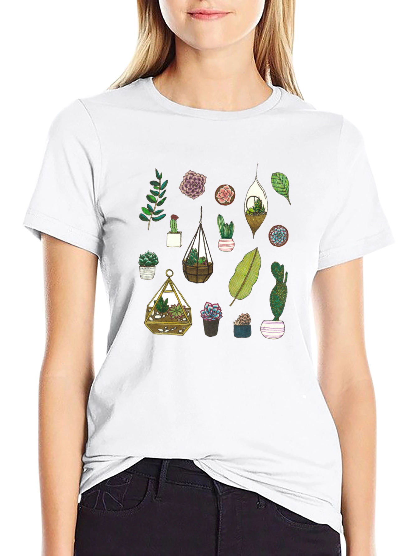 Succulent Plant Lover T-Shirt - Botanical Design