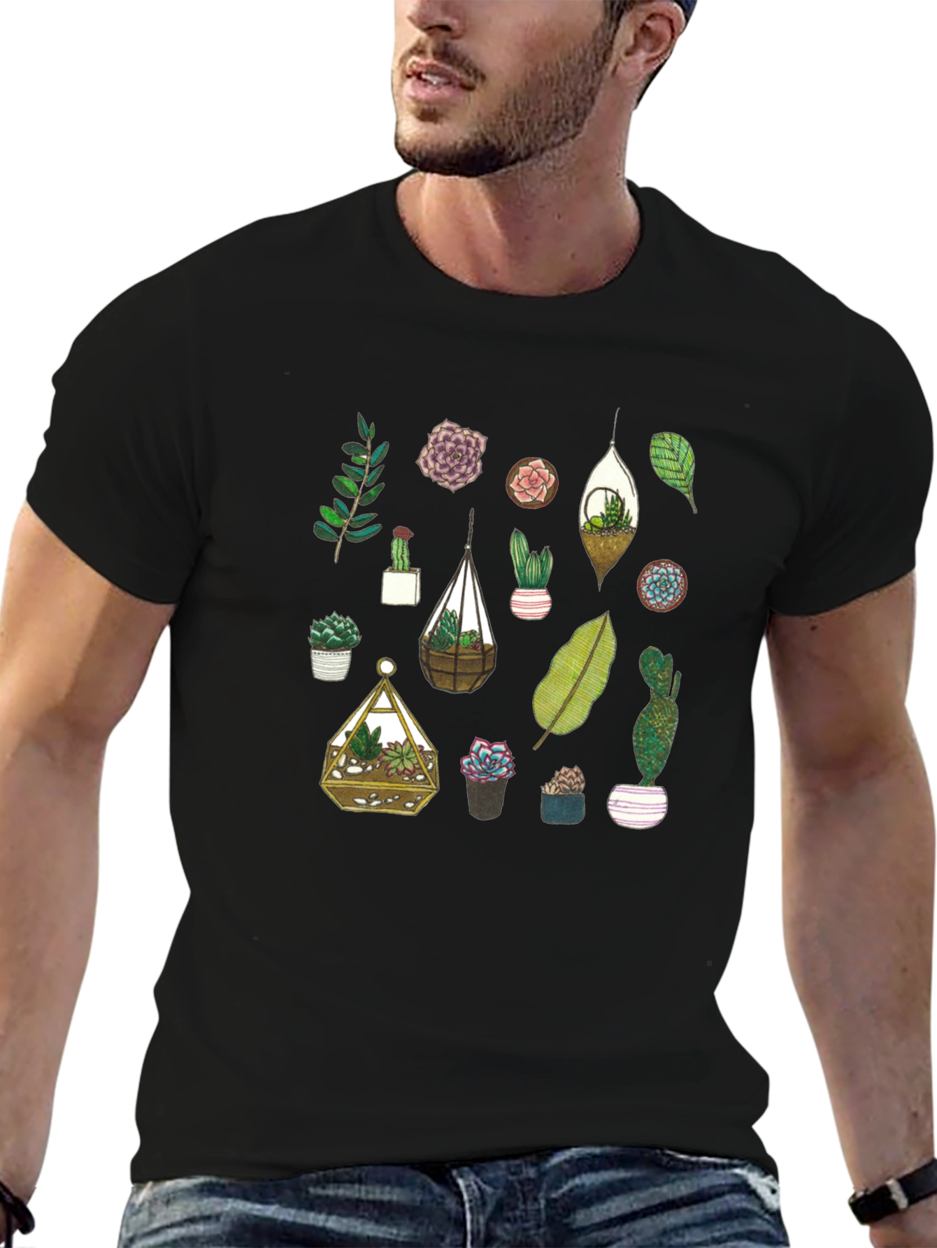 Succulent Plant Lover T-Shirt - Botanical Design