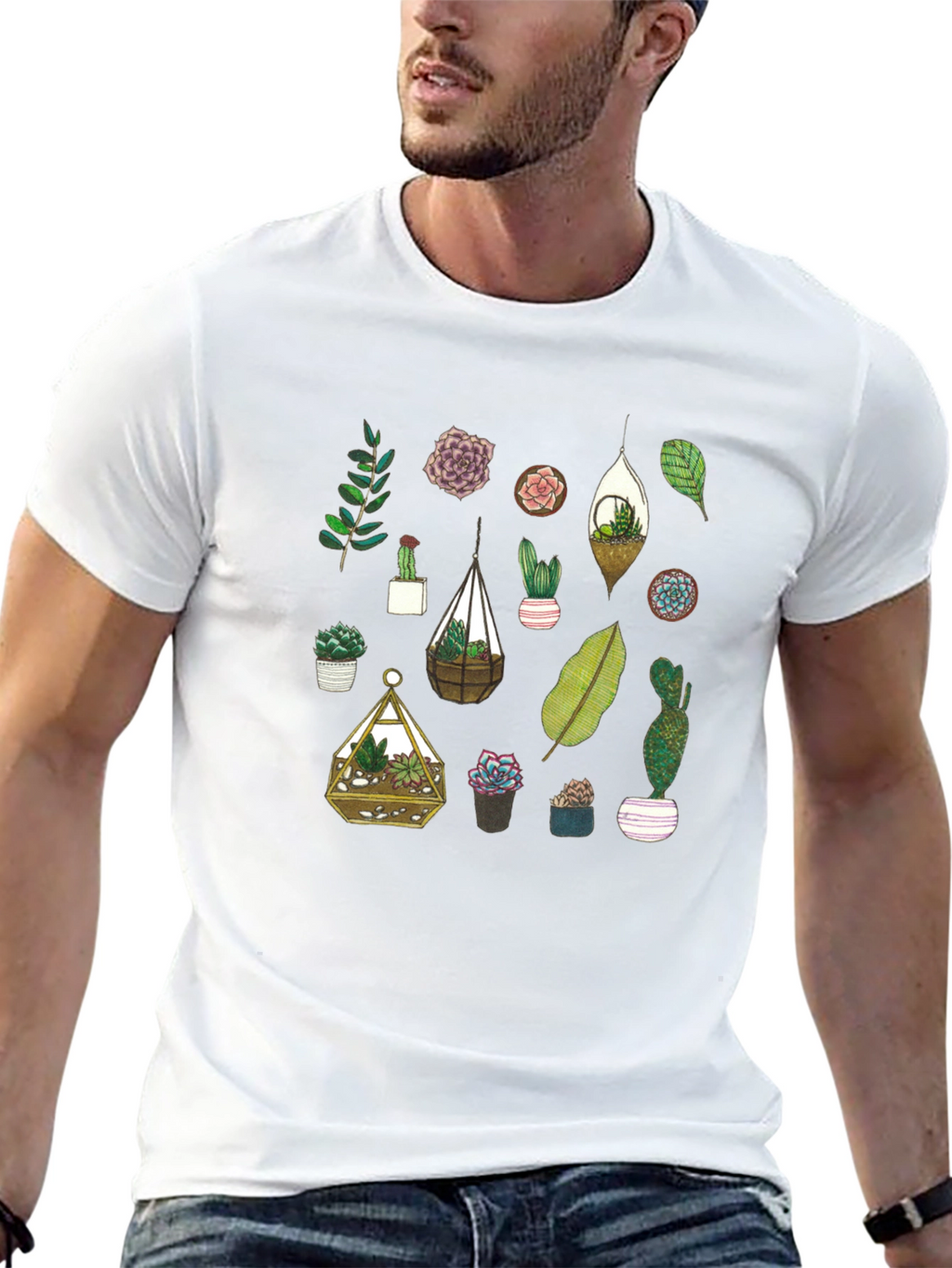Succulent Plant Lover T-Shirt - Botanical Design